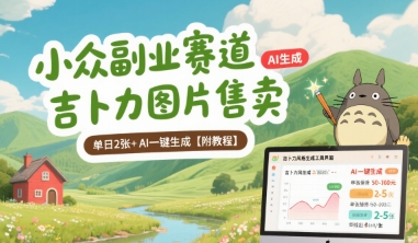 小众副业赛道 吉卜力图片售卖 单日2张+ AI一键生成【附教程】-幽忧帮