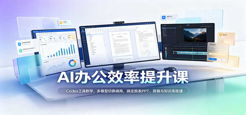 AI办公效率提升课:Codex工具教学,多模型切换调用,搞定报表PPT、剪辑与知识库搭建-幽忧帮
